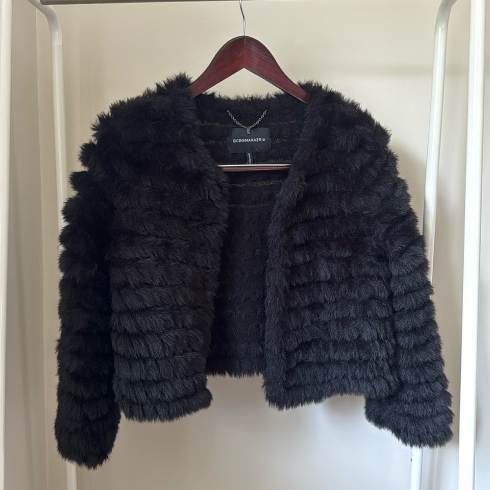 Bcbgmaxazria Cropped Fur Coat